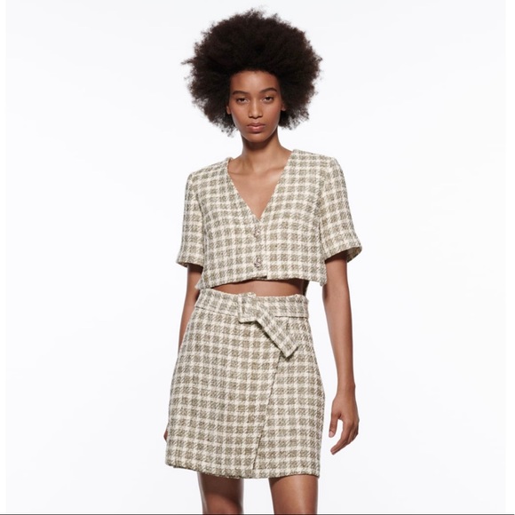 ZARA CUT OUT PLAID DRESS - Picture 2 of 15